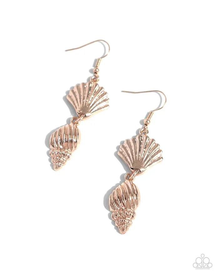 Paparazzi Jewelry Earrings Paparazzi Earring SHELL I Was In the Area Rose Gold Paparazzi Jewelry Earrings Paparazzi Earring SHELL I Was In the Area Rose Gold