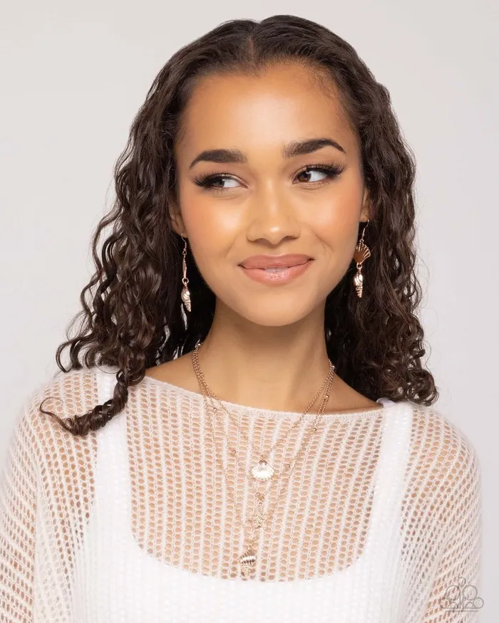 Paparazzi Jewelry Earrings Paparazzi Earring SHELL I Was In the Area Rose Gold Paparazzi Jewelry Earrings Paparazzi Earring SHELL I Was In the Area Rose Gold