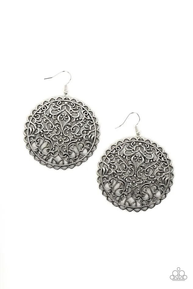 Paparazzi Jewelry Earrings Paparazzi Earring The Whole Nine VINEYARDS Silver Paparazzi Jewelry Earrings Paparazzi Earring The Whole Nine VINEYARDS Silver
