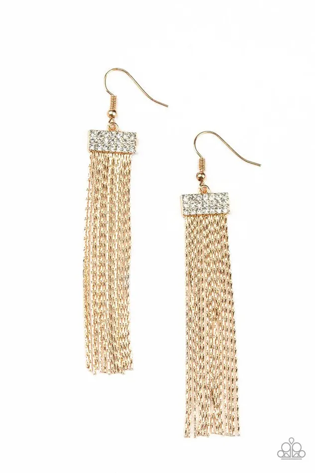 Paparazzi Jewelry Earrings Paparazzi Earring Twinkling Tapestry Gold