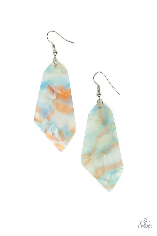 Paparazzi Jewelry Earrings Paparazzi Earring Walking On WATERCOLORS Blue