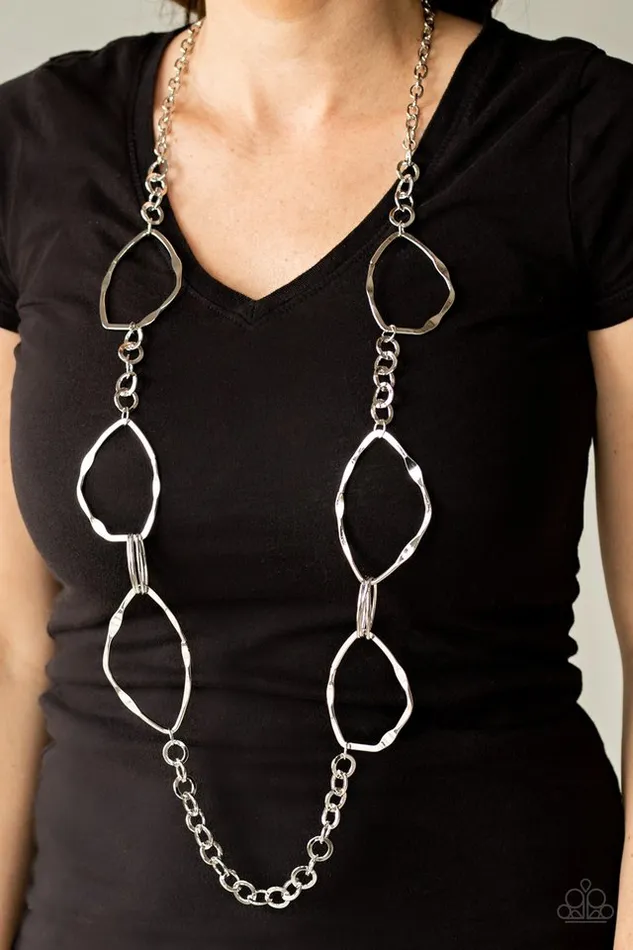 Paparazzi Jewelry Necklaces Paparazzi Necklace Abstract Artifact Silver