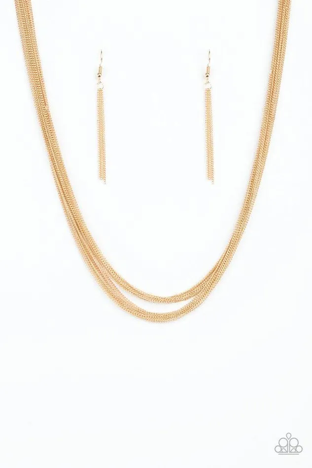 Paparazzi Jewelry Necklaces Paparazzi Necklace Backstage Bravado Gold