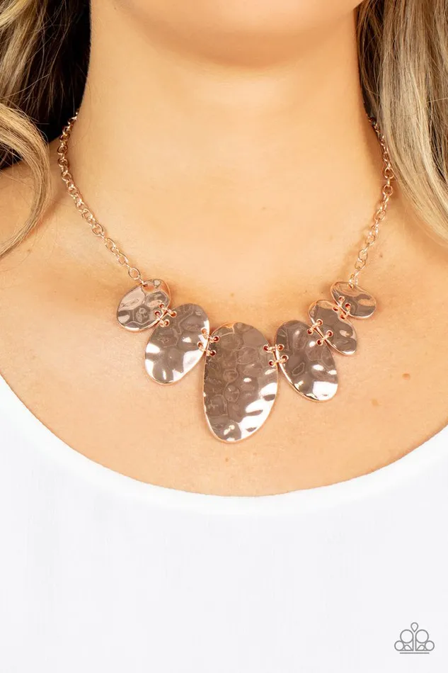 Paparazzi Jewelry Necklaces Paparazzi Necklace Cave Crawl Rose Gold