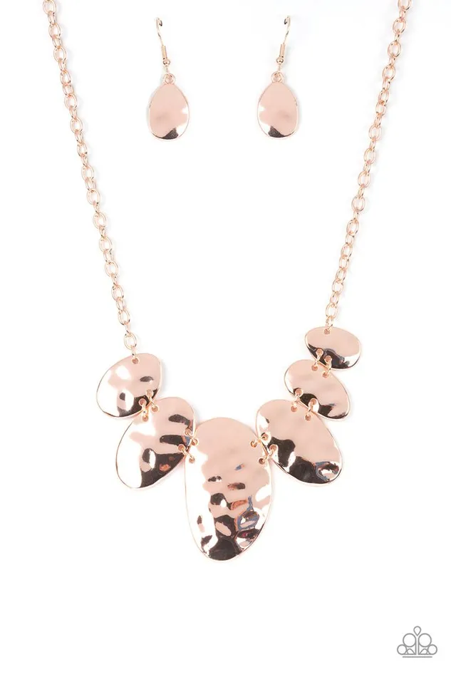 Paparazzi Jewelry Necklaces Paparazzi Necklace Cave Crawl Rose Gold