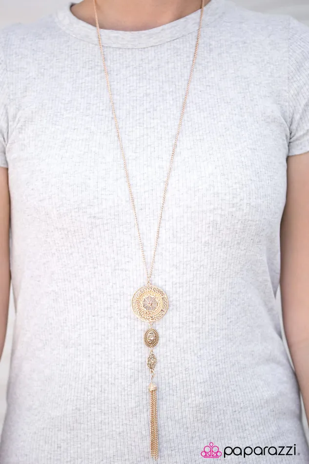 Paparazzi Jewelry Necklaces Paparazzi Necklace Courage Is My Compass Gold
