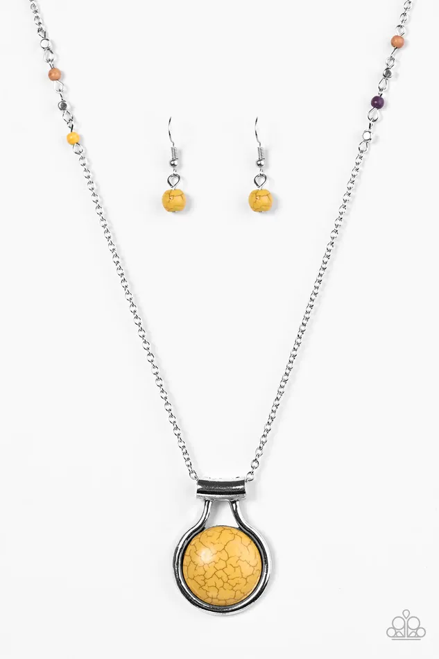 Paparazzi Jewelry Necklaces Paparazzi Necklace Desert Sandstone Yellow