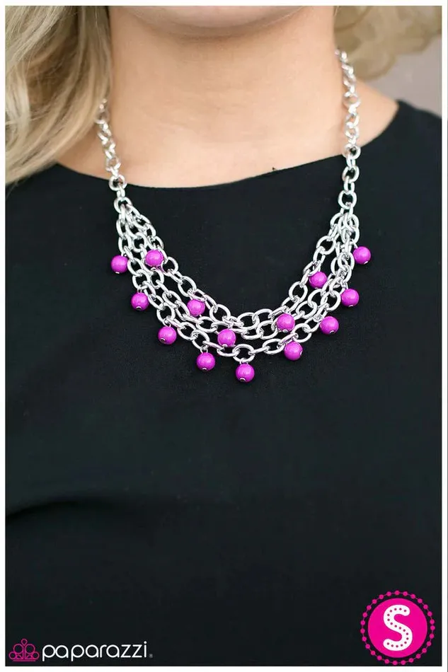 Paparazzi Jewelry Necklaces Paparazzi Necklace Draped in Radiance Purple