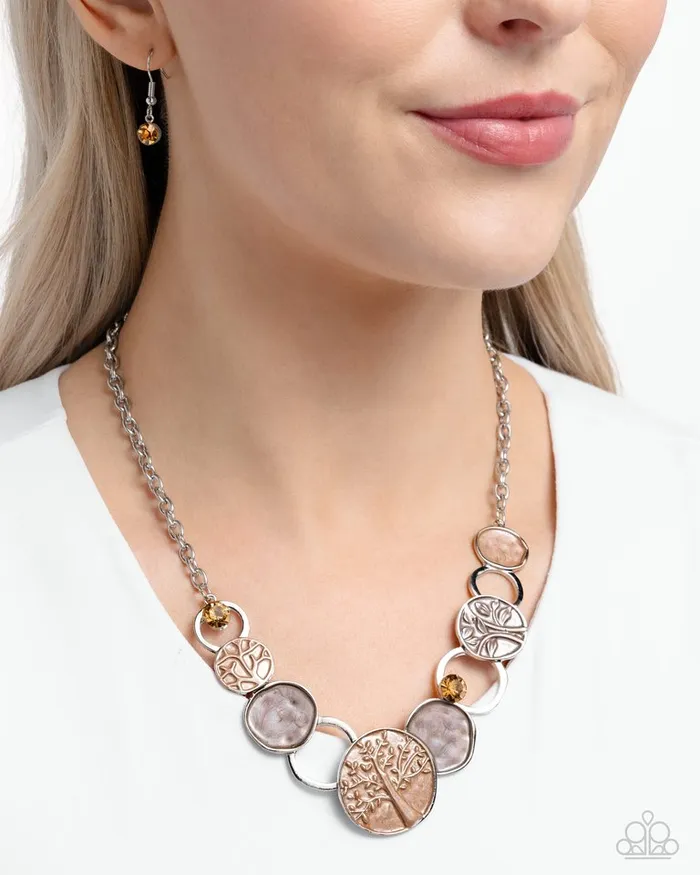Paparazzi Jewelry Necklaces Paparazzi Necklace Forest Fling Brown