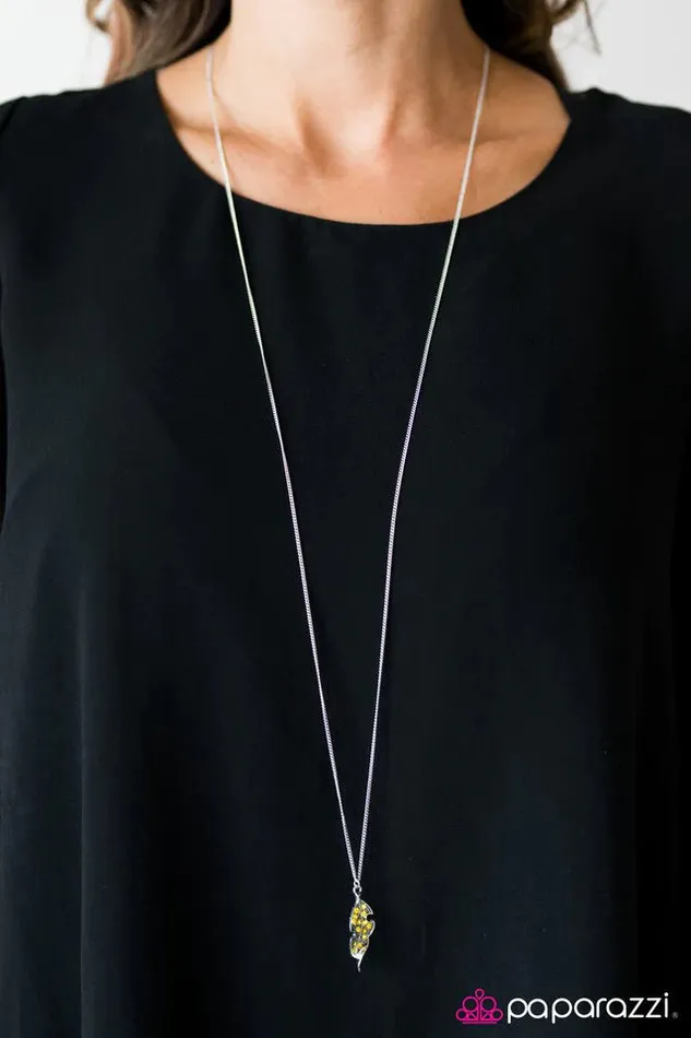 Paparazzi Jewelry Necklaces Paparazzi Necklace Frozen In Fall Yellow