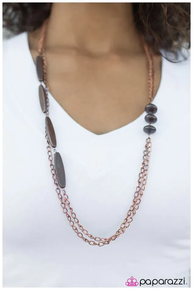 Paparazzi Jewelry Necklaces Paparazzi Necklace Happy As The Day Is Long Copper
