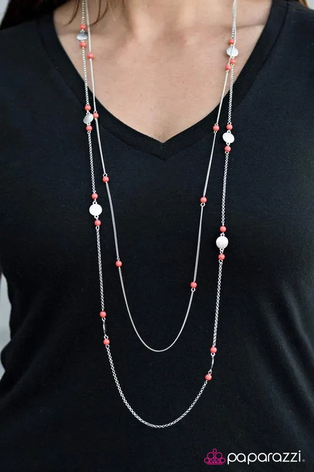 Paparazzi Jewelry Necklaces Paparazzi Necklace High Tides and Good Vibes Orange