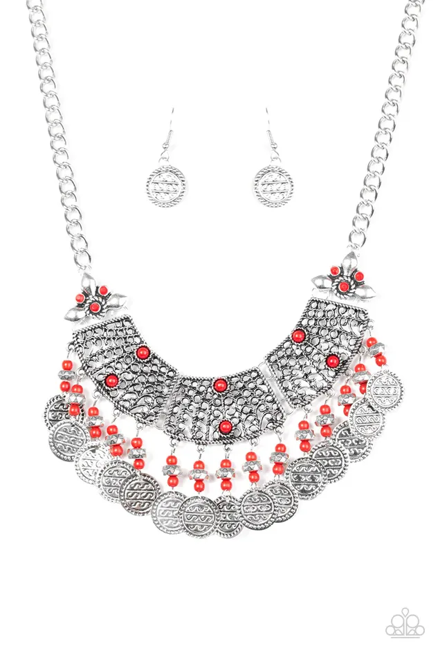 Paparazzi Jewelry Necklaces Paparazzi Necklace I Am EMPRESSed Red