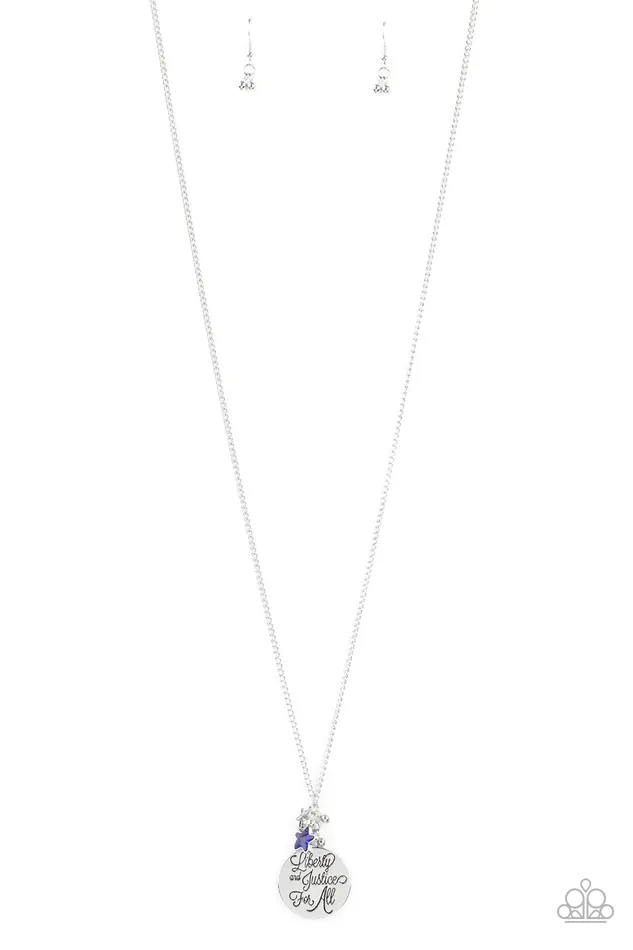 Paparazzi Jewelry Necklaces Paparazzi Necklace Liberty And Justice For All Blue
