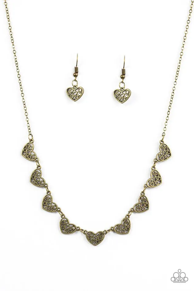 Paparazzi Jewelry Necklaces Paparazzi Necklace Love and Devotion Brass