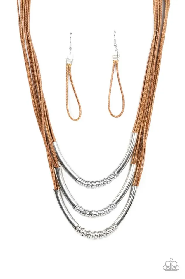 Paparazzi Jewelry Necklaces Paparazzi Necklace Mechanical Mania Brown