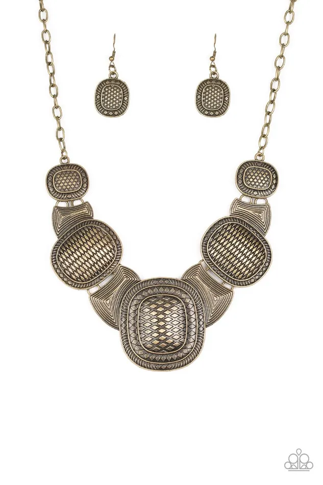 Paparazzi Jewelry Necklaces Paparazzi Necklace Prehistoric Powerhouse Brass