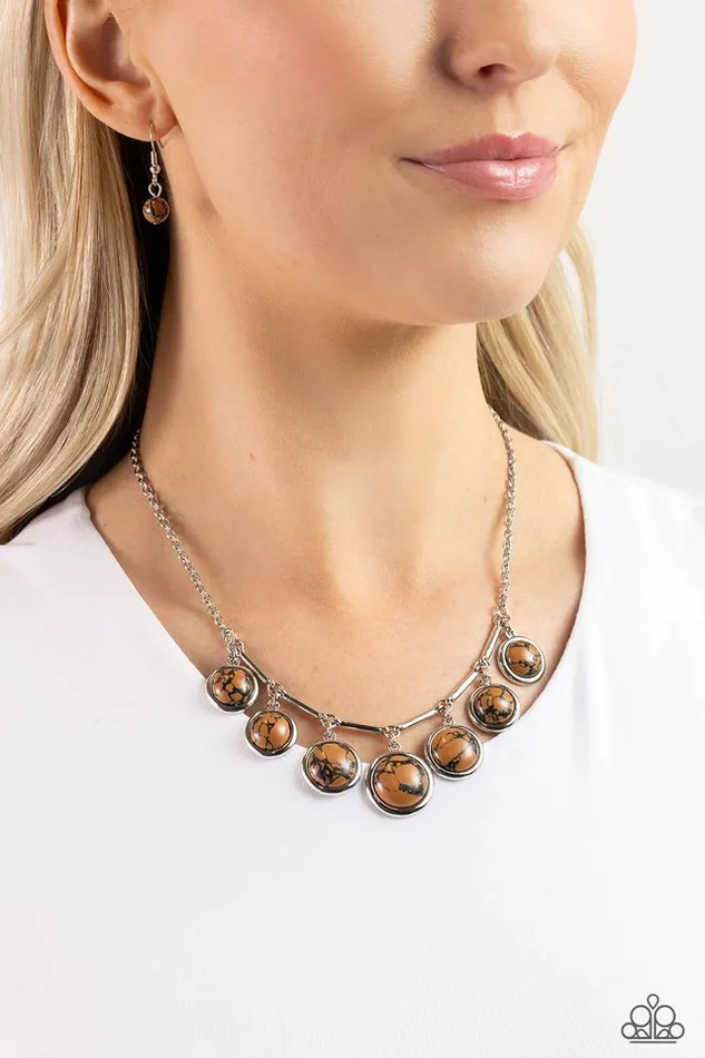 Paparazzi Jewelry Necklaces Paparazzi Necklace Rustic Recognition Brown
