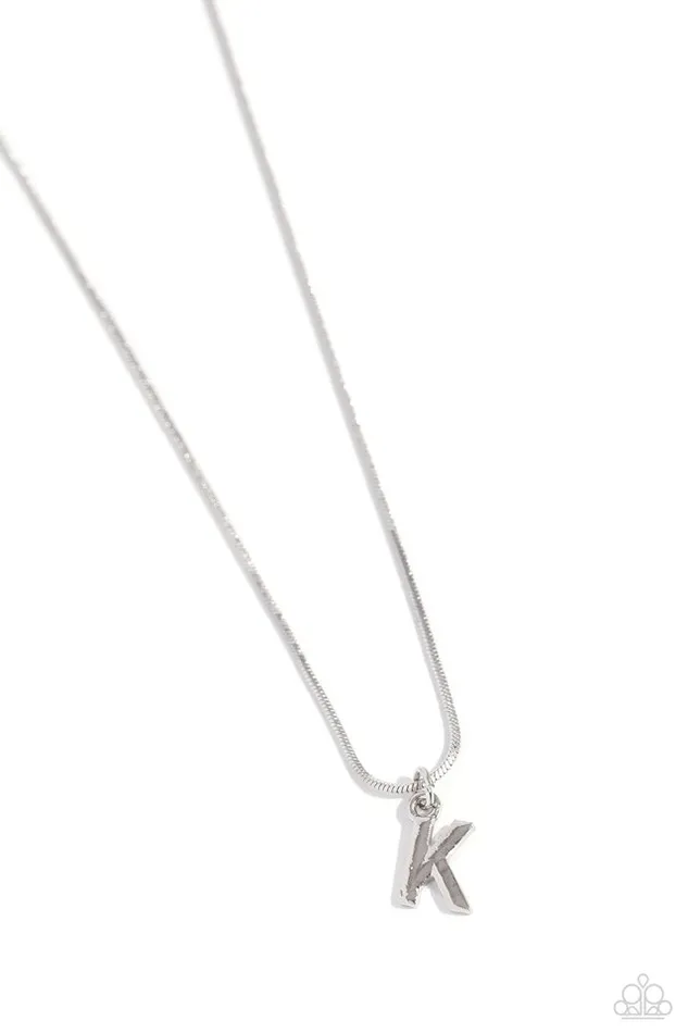 Paparazzi Jewelry Necklaces Paparazzi Necklace Seize the Initial Silver K