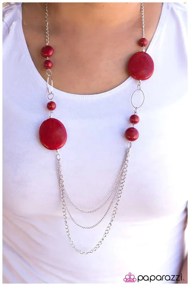 Paparazzi Jewelry Necklaces Paparazzi Necklace Smooth Sailing Red