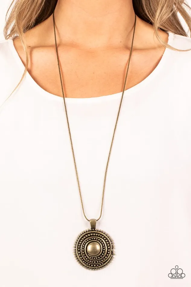 Paparazzi Jewelry Necklaces Paparazzi Necklace Solar Swirl Brass