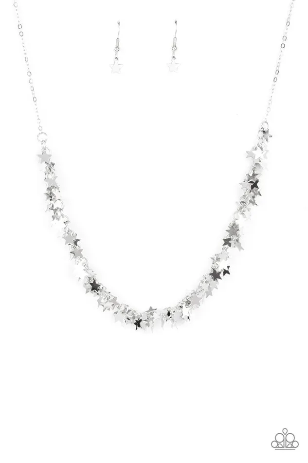 Paparazzi Jewelry Necklaces Paparazzi Necklace Starry Anthem Silver Paparazzi Jewelry Necklaces Paparazzi Necklace Starry Anthem Silver