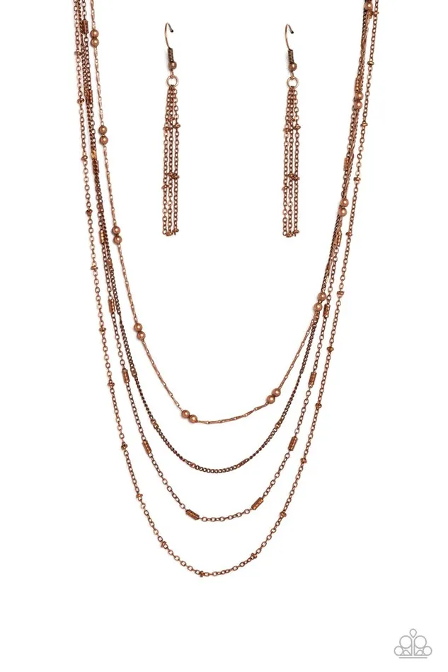 Paparazzi Jewelry Necklaces Paparazzi Necklace Studded Shimmer Copper Paparazzi Jewelry Necklaces Paparazzi Necklace Studded Shimmer Copper
