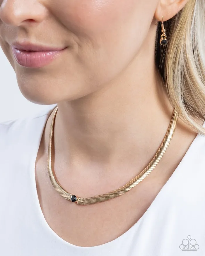 Paparazzi Jewelry Necklaces Paparazzi Necklace Stunning Solitaire Black