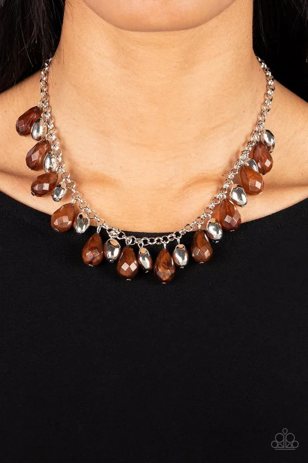 Paparazzi Jewelry Necklaces Paparazzi Necklace Summertime Tryst Brown