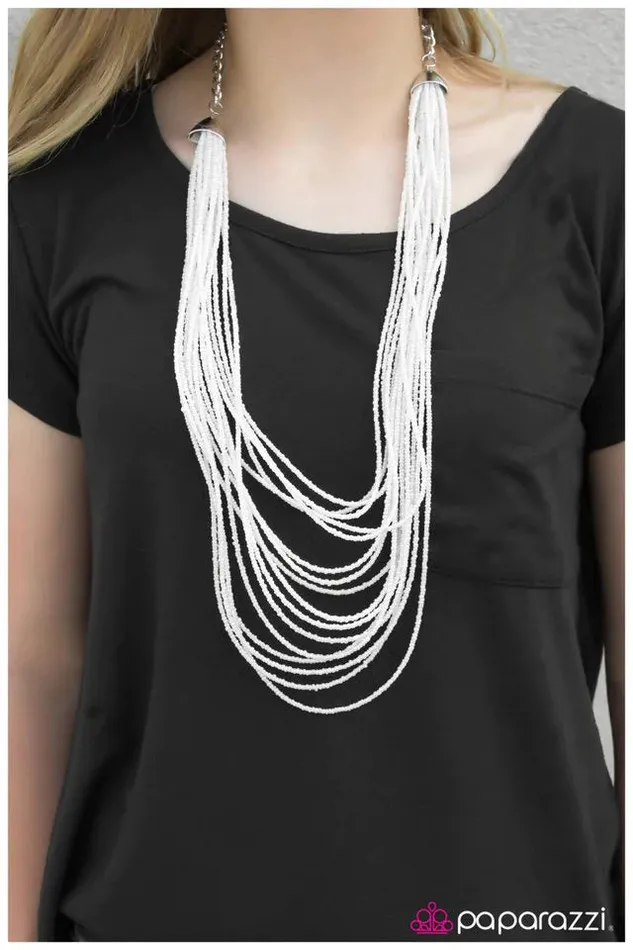Paparazzi Jewelry Necklaces Paparazzi Necklace Sunset Samba White