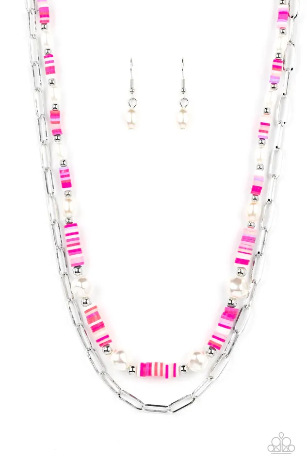 Paparazzi Jewelry Necklaces Paparazzi Necklace Tidal Trendsetter Pink