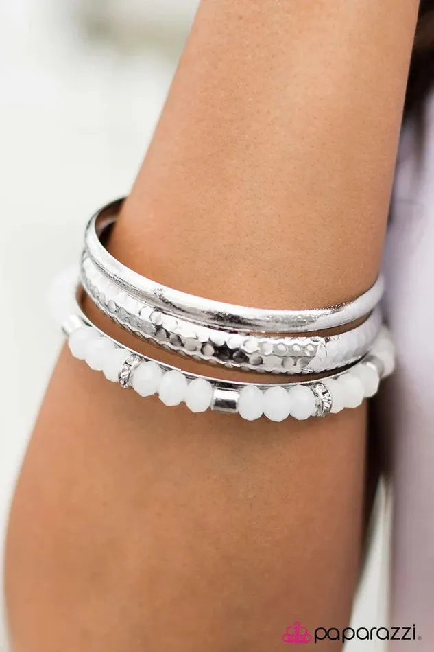 Paparazzi Jewelry Paparazzi Bracelet Crystal Cadence White Bracelets