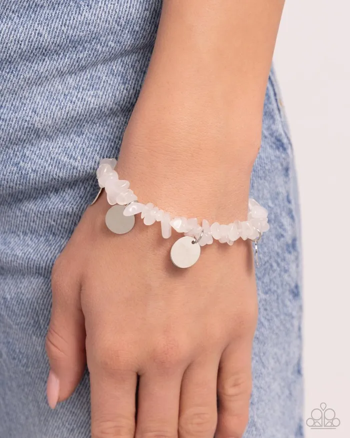 Paparazzi Jewelry Paparazzi Bracelet Grounded Grandeur White Bracelets
