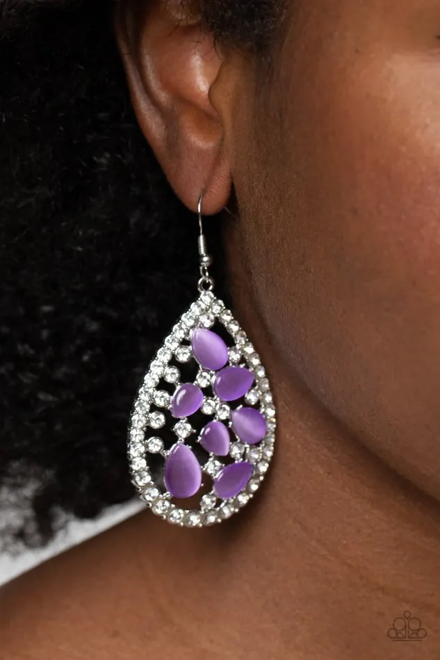 Paparazzi Jewelry Paparazzi Earring Cats Eye Class Purple Earrings