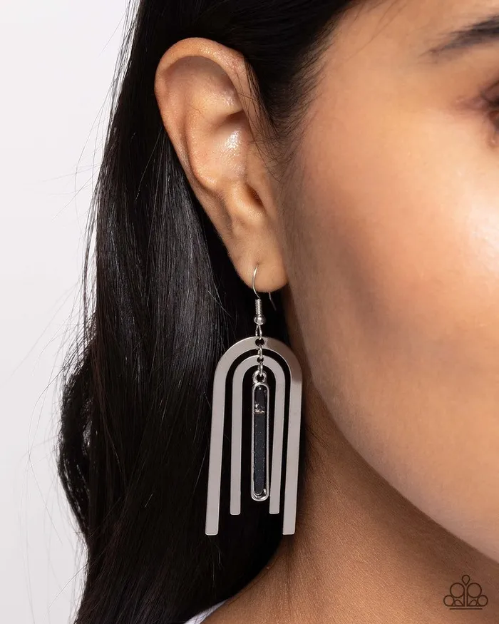 Paparazzi Jewelry Paparazzi Earring Coarse Conversation Black Earrings