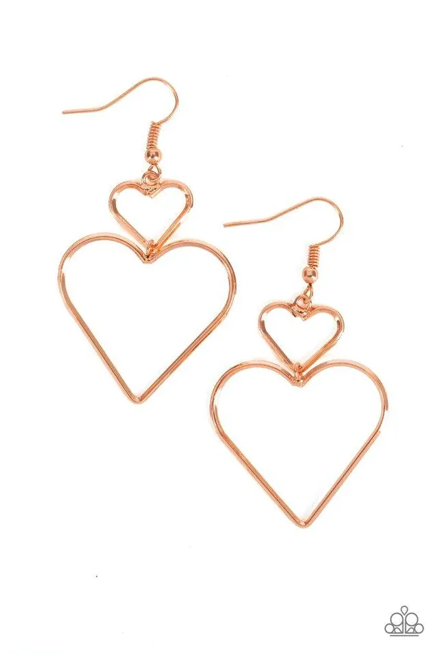 Paparazzi Jewelry Paparazzi Earring Heartbeat Harmony Copper Earrings
