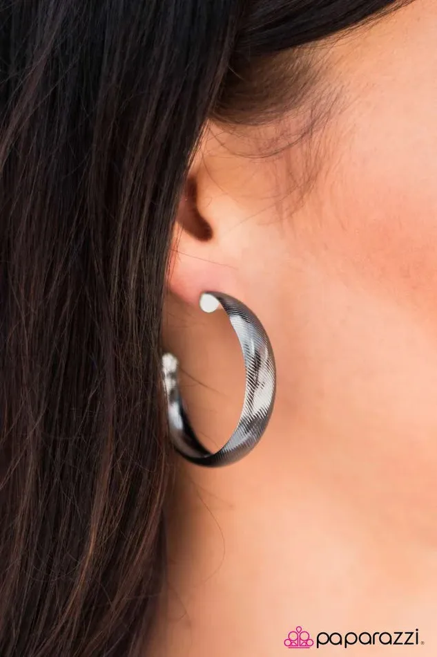 Paparazzi Jewelry Paparazzi Earring HOOPed Up Black Earrings