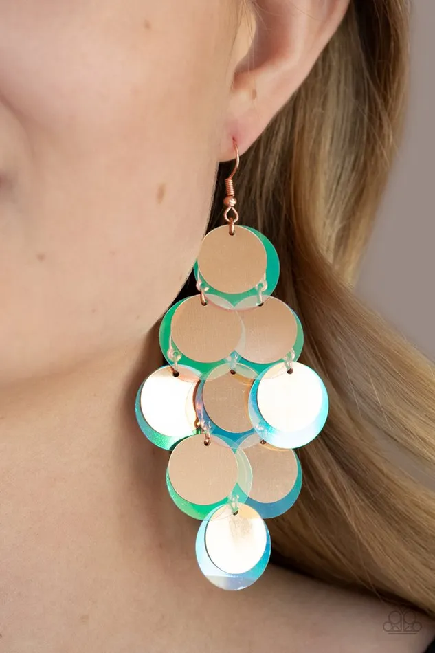 Paparazzi Jewelry Paparazzi Earring Sequin Seeker Copper Earrings