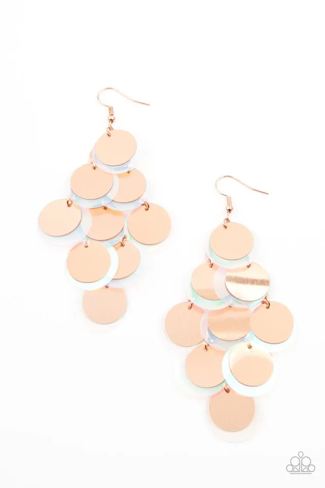 Paparazzi Jewelry Paparazzi Earring Sequin Seeker Copper Earrings Paparazzi Jewelry Paparazzi Earring Sequin Seeker Copper Earrings