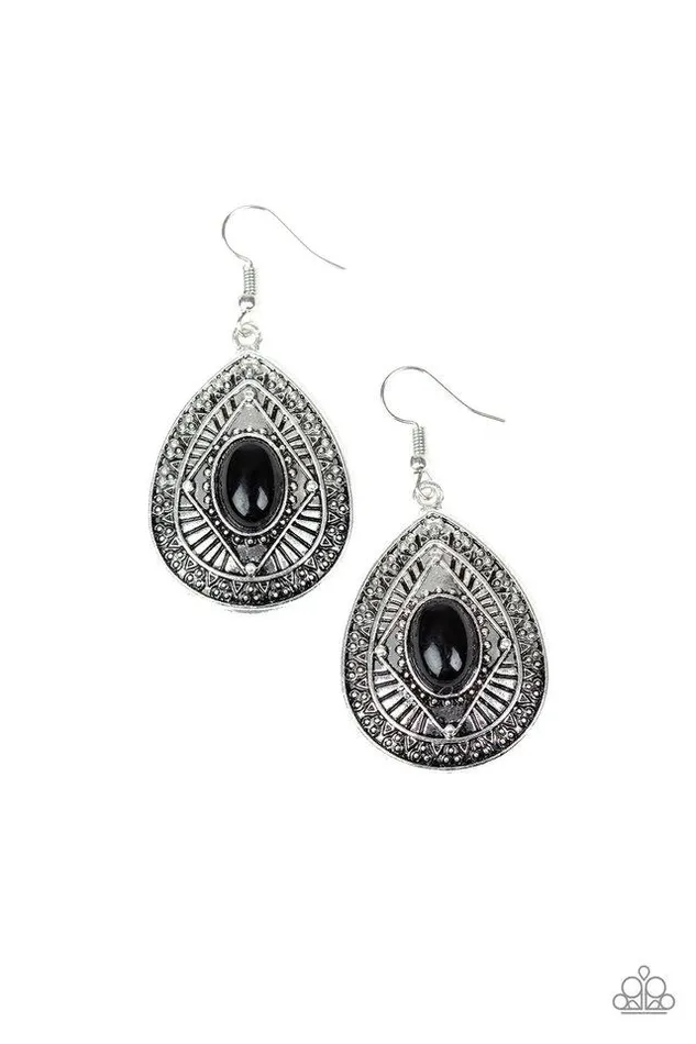 Paparazzi Jewelry Paparazzi Earring Tropical Topography Black Earrings