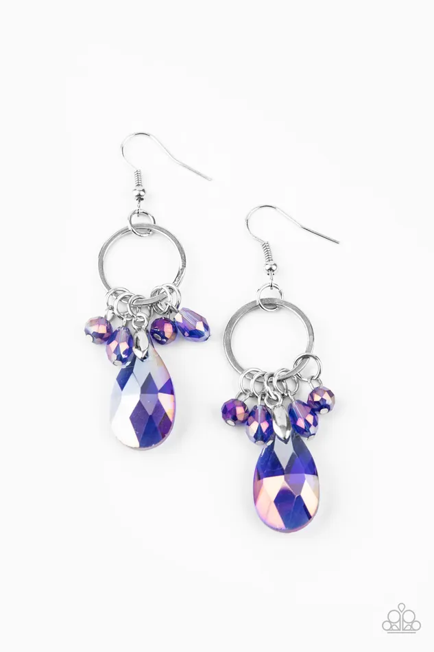 Paparazzi Jewelry Paparazzi Earring Unapologetic Glow Blue Earrings