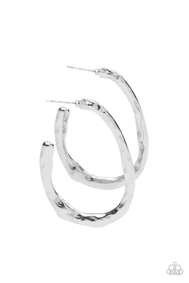 Paparazzi Jewelry Paparazzi Earring WARPED Speed Silver Earrings Paparazzi Jewelry Paparazzi Earring WARPED Speed Silver Earrings