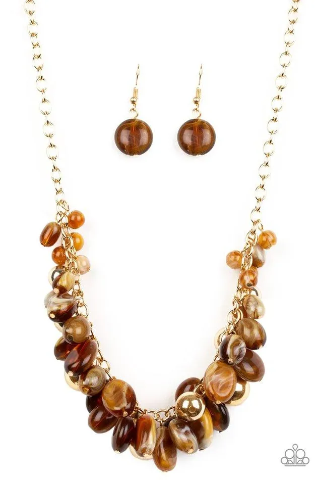Paparazzi Jewelry Paparazzi Necklace Full Out Fringe Brown Necklaces