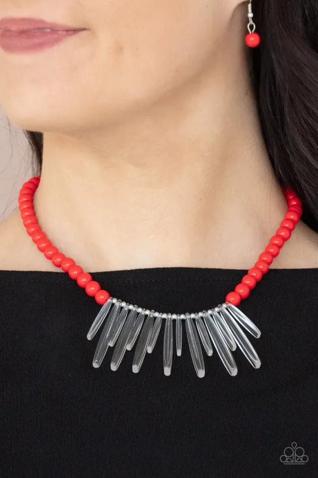 Paparazzi Jewelry Paparazzi Necklace Icy Intimidation Red Necklaces