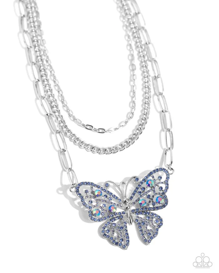 Paparazzi Jewelry Paparazzi Necklace Winged Wonder Blue Necklaces
