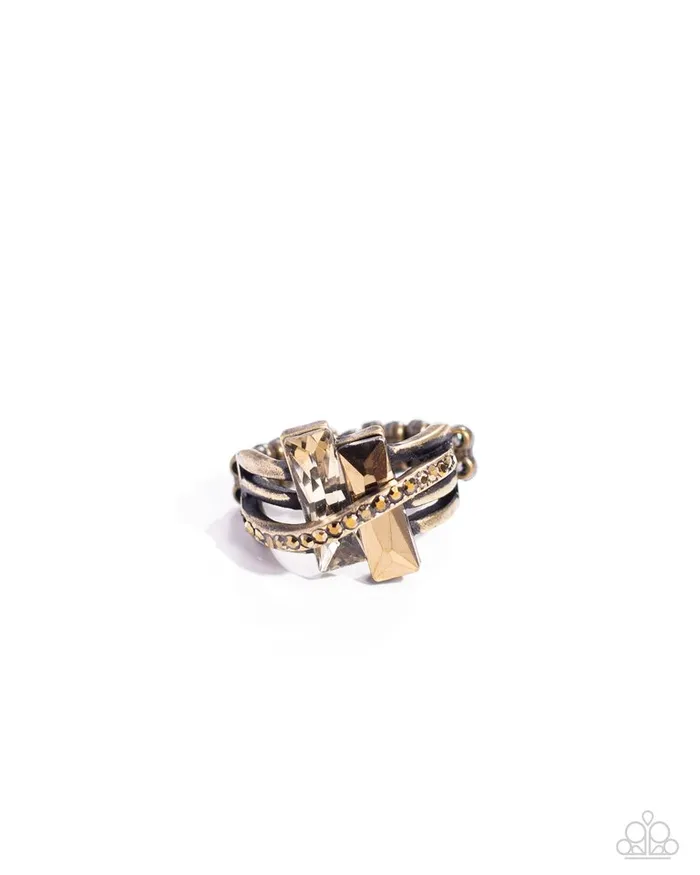 Paparazzi Jewelry Rings Paparazzi Ring Dueling Difference Brass