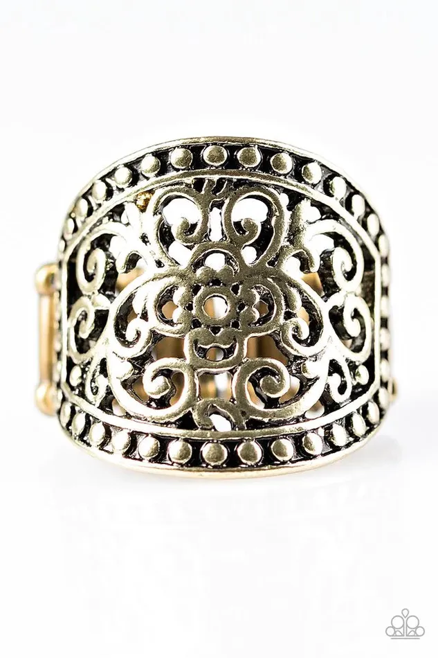 Paparazzi Jewelry Rings Paparazzi Ring Floral Finale Brass