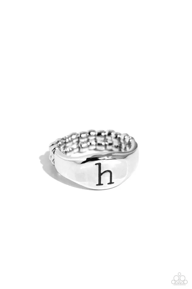 Paparazzi Jewelry Rings Paparazzi Ring Monogram Memento Silver H Paparazzi Jewelry Rings Paparazzi Ring Monogram Memento Silver H