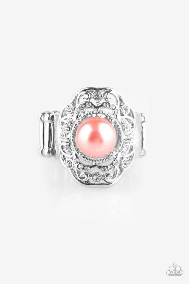 Paparazzi Jewelry Rings Paparazzi Ring Pearl Princess Orange