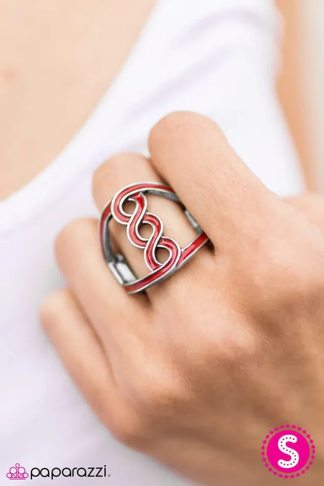 Paparazzi Jewelry Rings Paparazzi Ring Twist and Shout Red